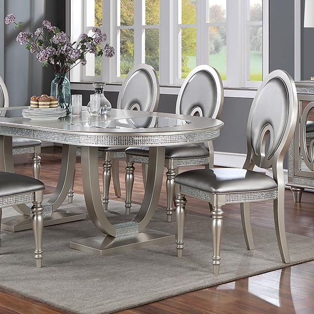 CATHALINA Oval Dining Table, Silver Furniture Now (CA)