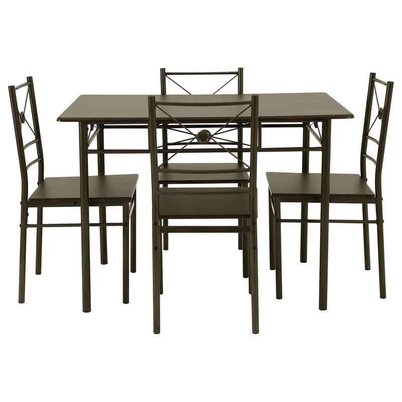 Anna 5-piece Rectangular Dining Set Dark Bronze - Furniture Now (CA)