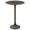 Oswego Round Bar Table Dark Russet and Antique Bronze - Furniture Now (CA)