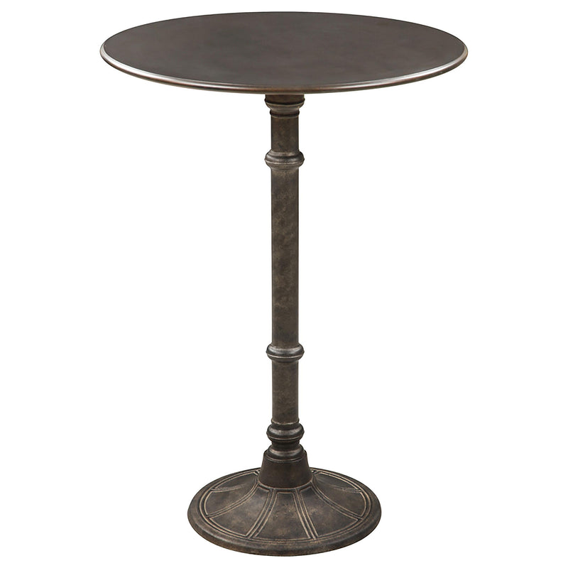 Oswego Round Bar Table Dark Russet and Antique Bronze - Furniture Now (CA)