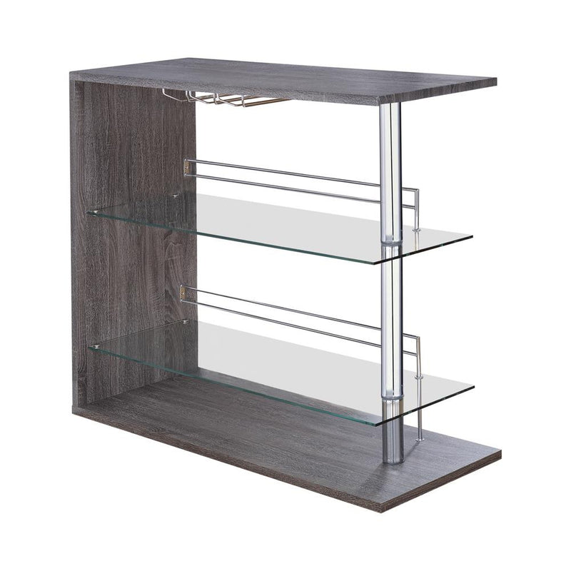 Prescott Rectangular 2-shelf Bar Unit Grey - Furniture Now (CA)