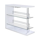 Prescott Rectangular 2-shelf Bar Unit Glossy White - Furniture Now (CA)