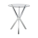 Denali Round Glass Top Bar Table Chrome - Furniture Now (CA)