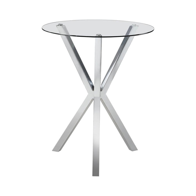 Denali Round Glass Top Bar Table Chrome - Furniture Now (CA)