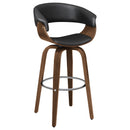 Zion Upholstered Swivel Bar Stool Walnut and Black - Furniture Now (CA)