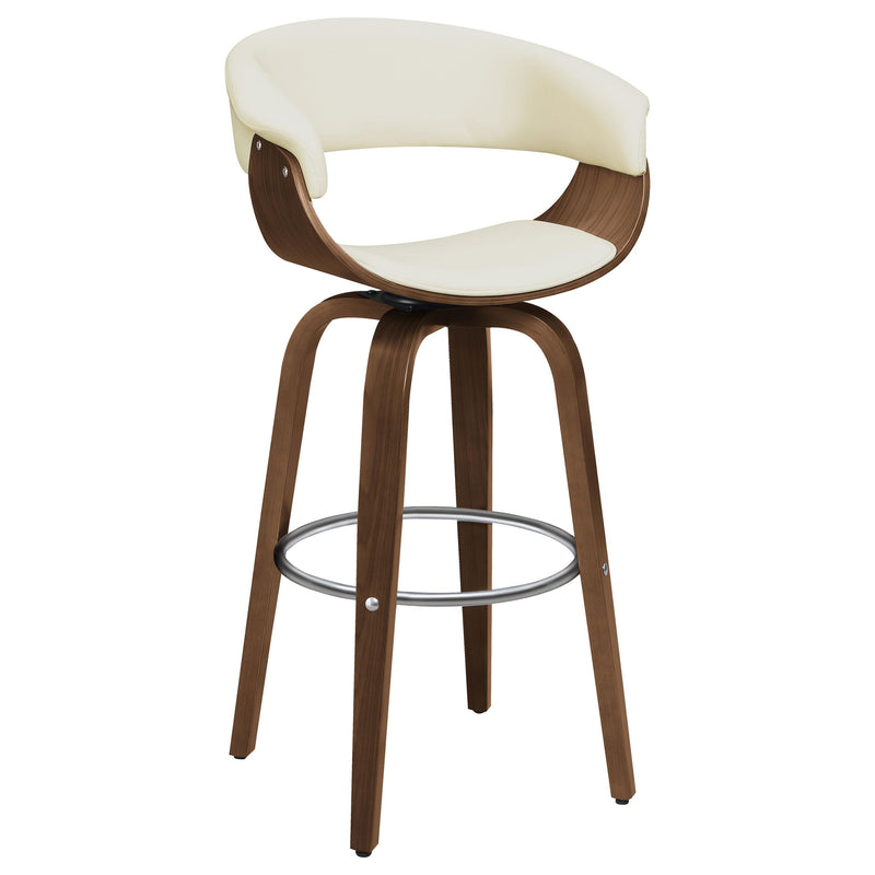 Zion Upholstered Swivel Bar Stool Walnut and Ecru - Furniture Now (CA)