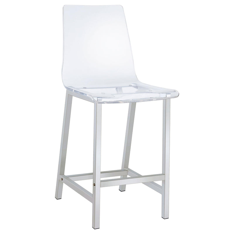 Juelia Counter Height Stools Chrome and Clear Acrylic (Set of 2) - Furniture Now (CA)