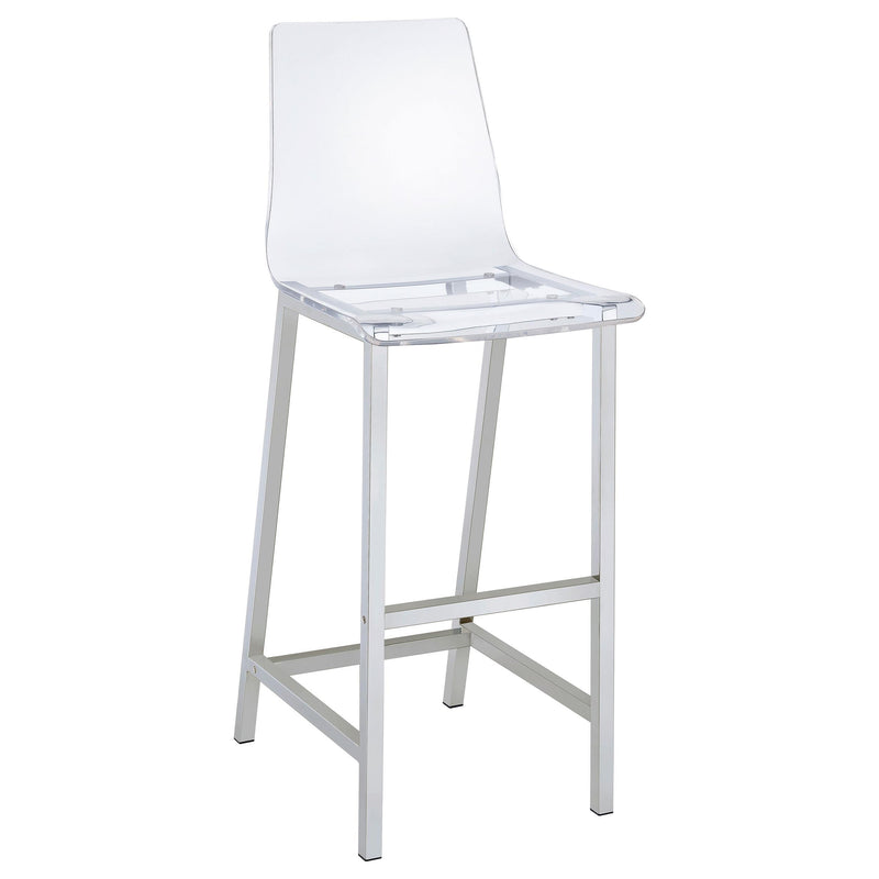Juelia Bar Stools Chrome and Clear Acrylic (Set of 2) - Furniture Now (CA)