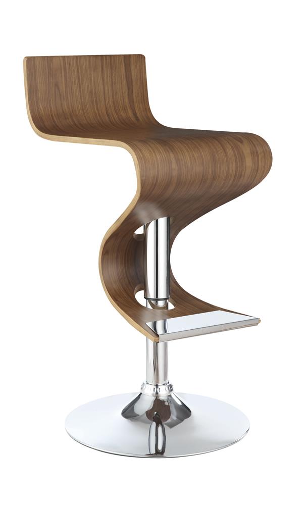 Covina Adjustable Bar Stool Walnut and Chrome - Furniture Now (CA)
