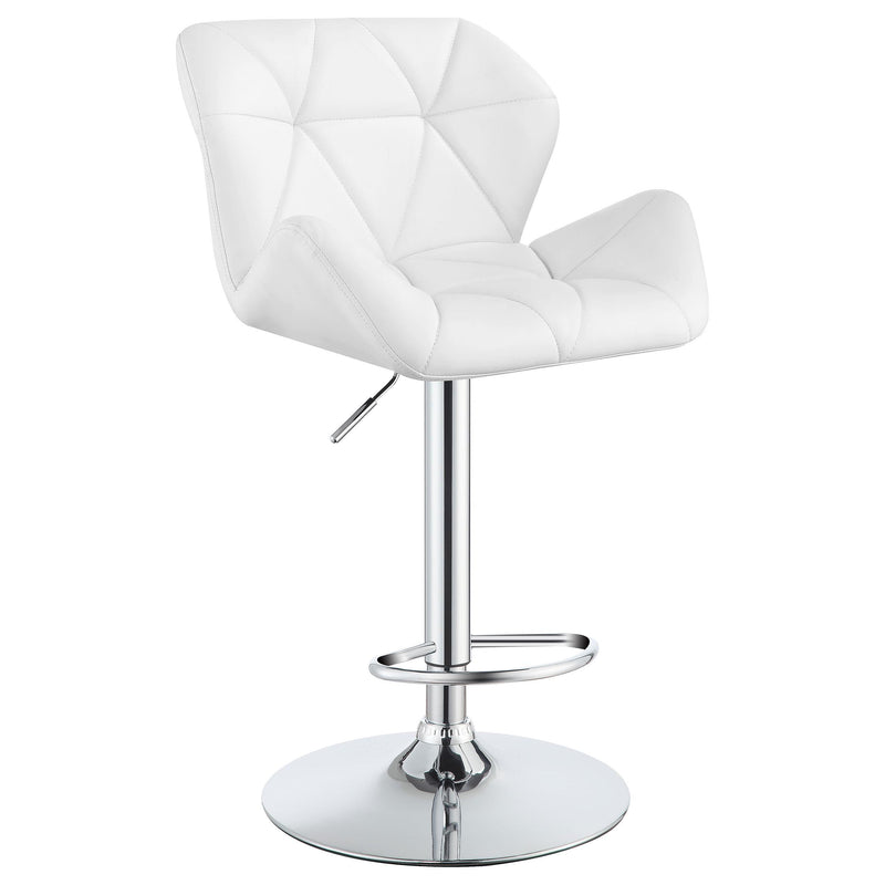 Berrington Adjustable Bar Stools Chrome and White (Set of 2) - Furniture Now (CA)
