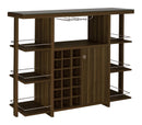 Evelio Bar Unit with Wine Bottle Storage Walnut - Furniture Now (CA)