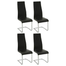 Montclair High Back Dining Chairs Black and Chrome (Set of 4) - Furniture Now (CA)