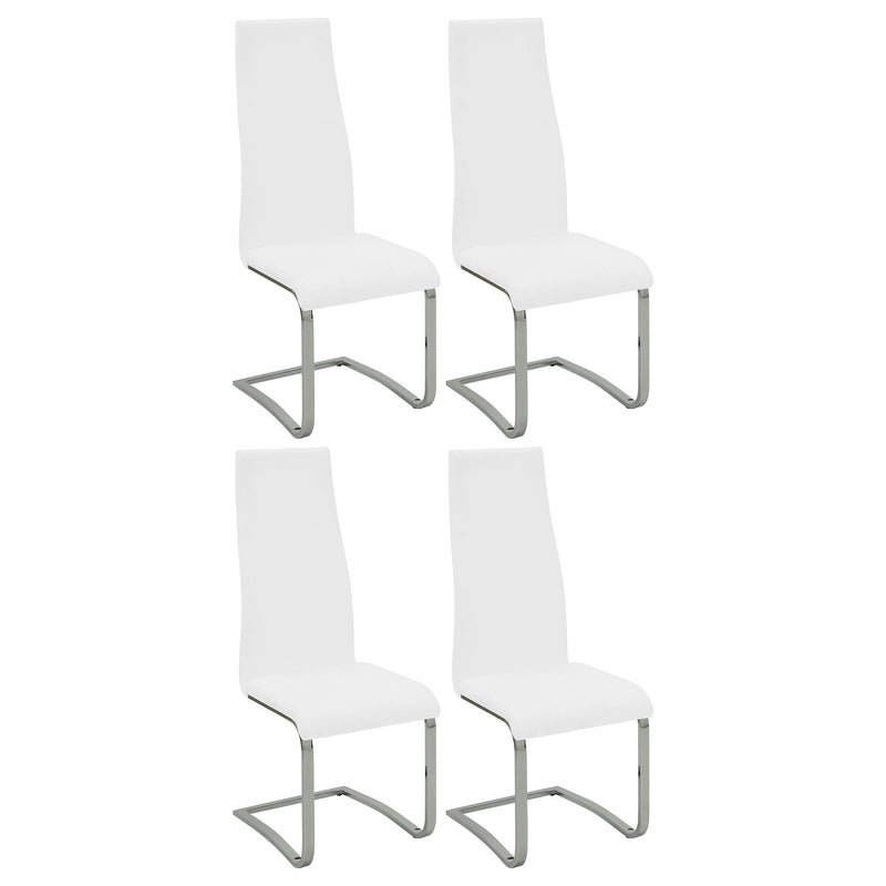 Montclair High Back Dining Chairs Black and Chrome (Set of 4) - Furniture Now (CA)