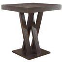 Freda Double X-shaped Base Square Bar Table Cappuccino - Furniture Now (CA)