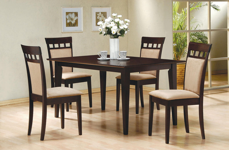 Gabriel 5-piece Rectangular 59-inch Closed Back Dining Set Cappuccino - Furniture Now (CA)