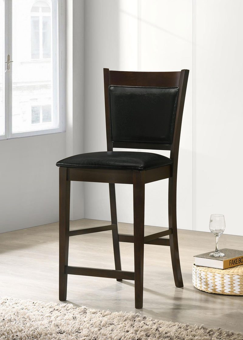 Jaden Upholstered Counter Height Stools Black and Espresso (Set of 2) - Furniture Now (CA)