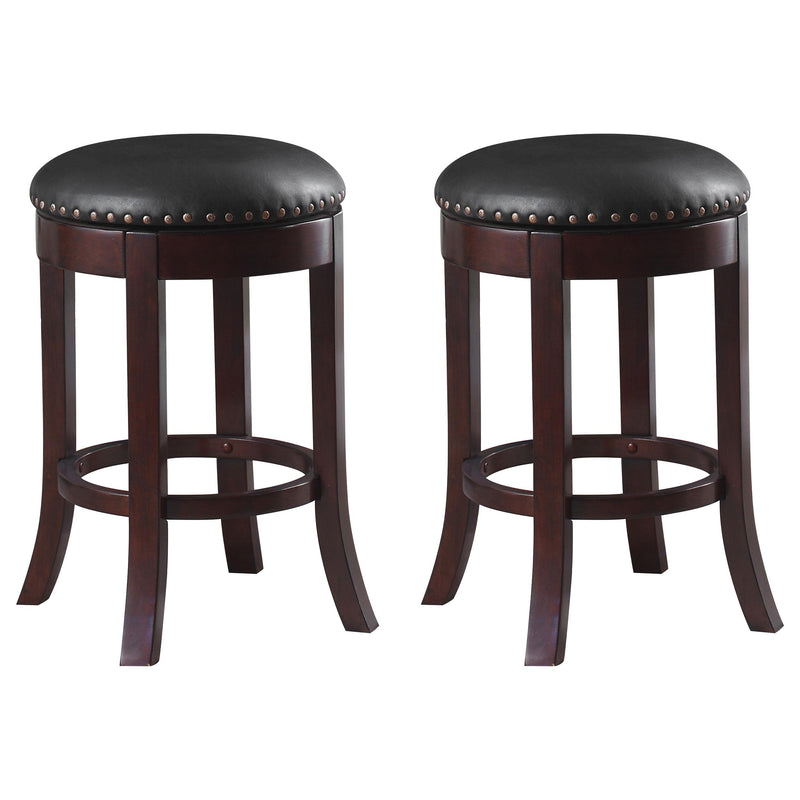 Aboushi Swivel Counter Height Stools with Upholstered Seat Brown (Set of 2) - Furniture Now (CA)