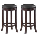 Aboushi Swivel Bar Stools with Upholstered Seat Brown (Set of 2) - Furniture Now (CA)