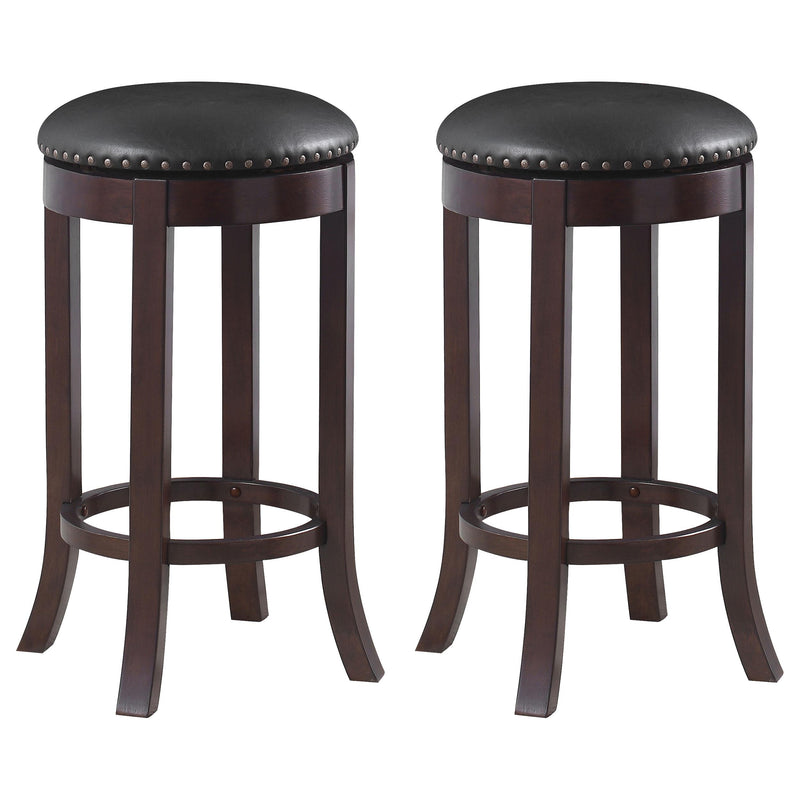 Aboushi Swivel Bar Stools with Upholstered Seat Brown (Set of 2) - Furniture Now (CA)