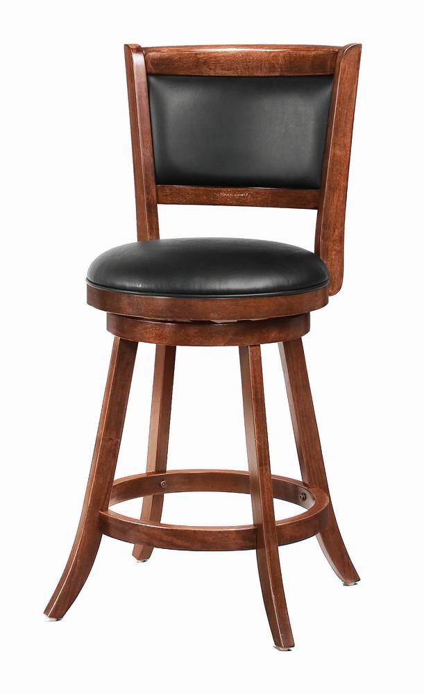 Broxton Upholstered Swivel Counter Height Stools Chestnut and Black (Set of 2) - Furniture Now (CA)