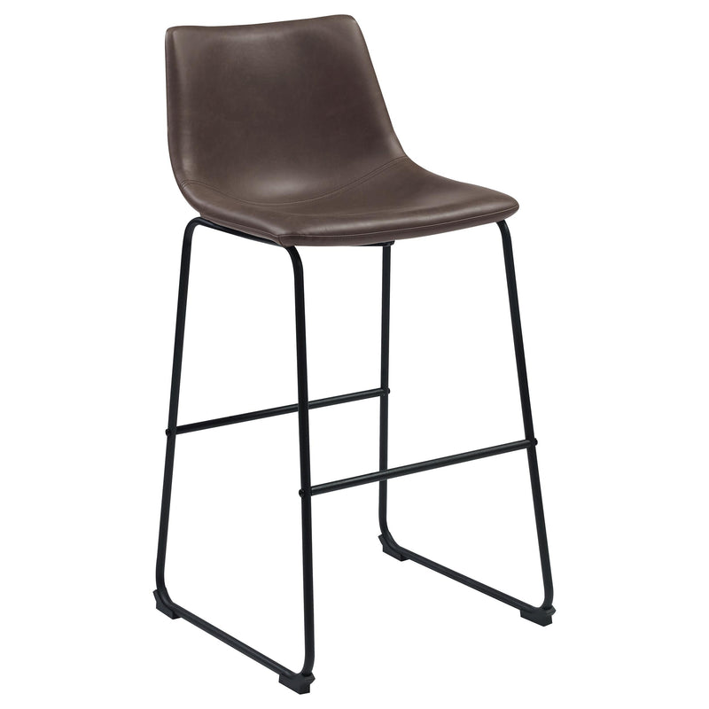 Michelle Armless Bar Stools Two-tone Brown and Black (Set of 2) - Furniture Now (CA)