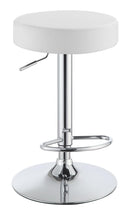 Ramses Adjustable Backless Bar Stool Chrome and White - Furniture Now (CA)