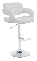 Brandi Adjustable Bar Stool Chrome and White - Furniture Now (CA)