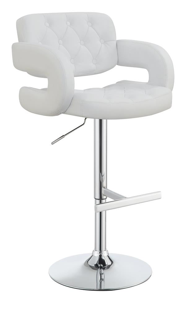 Brandi Adjustable Bar Stool Chrome and White - Furniture Now (CA)