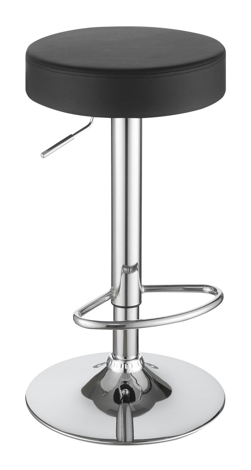 Ramses 29" Adjustable Bar Stool Chrome and Black - Furniture Now (CA)