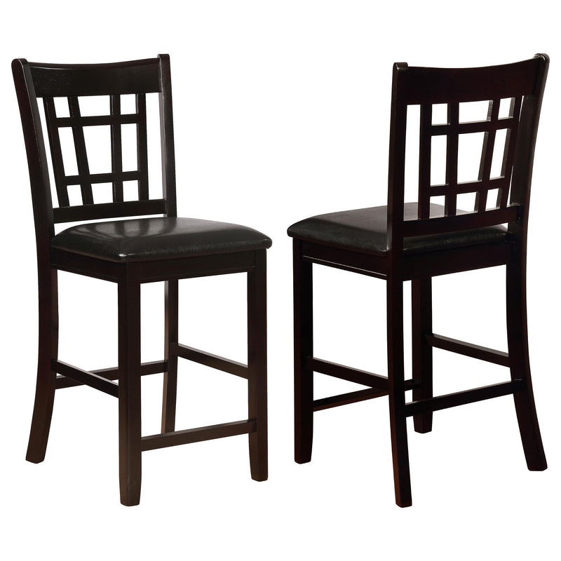 Lavon Upholstered Counter Height Stools Black and Espresso (Set of 2) - Furniture Now (CA)