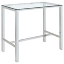 Tolbert Bar Table with Glass Top Chrome - Furniture Now (CA)