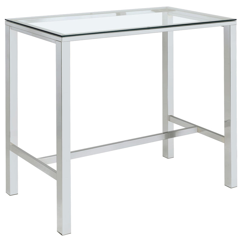 Tolbert Bar Table with Glass Top Chrome - Furniture Now (CA)