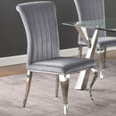 Betty Upholstered Side Chairs Grey and Chrome (Set of 4) - Furniture Now (CA)