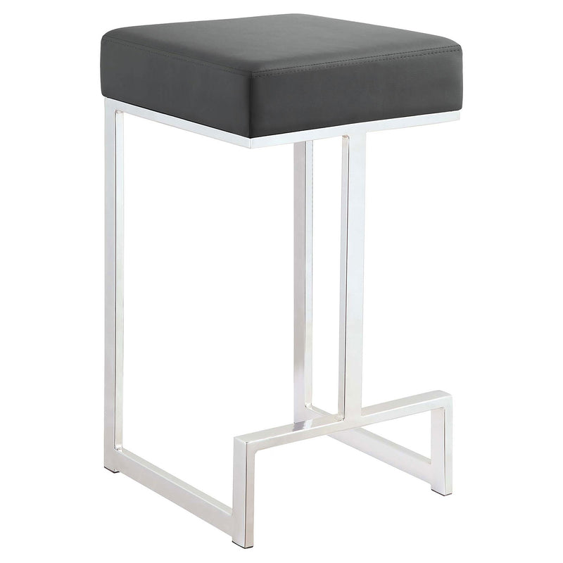 Gervase Square Counter Height Stool Grey and Chrome - Furniture Now (CA)