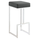 Gervase Square Bar Stool Grey and Chrome - Furniture Now (CA)