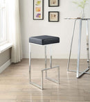 Gervase Square Bar Stool Black and Chrome - Furniture Now (CA)