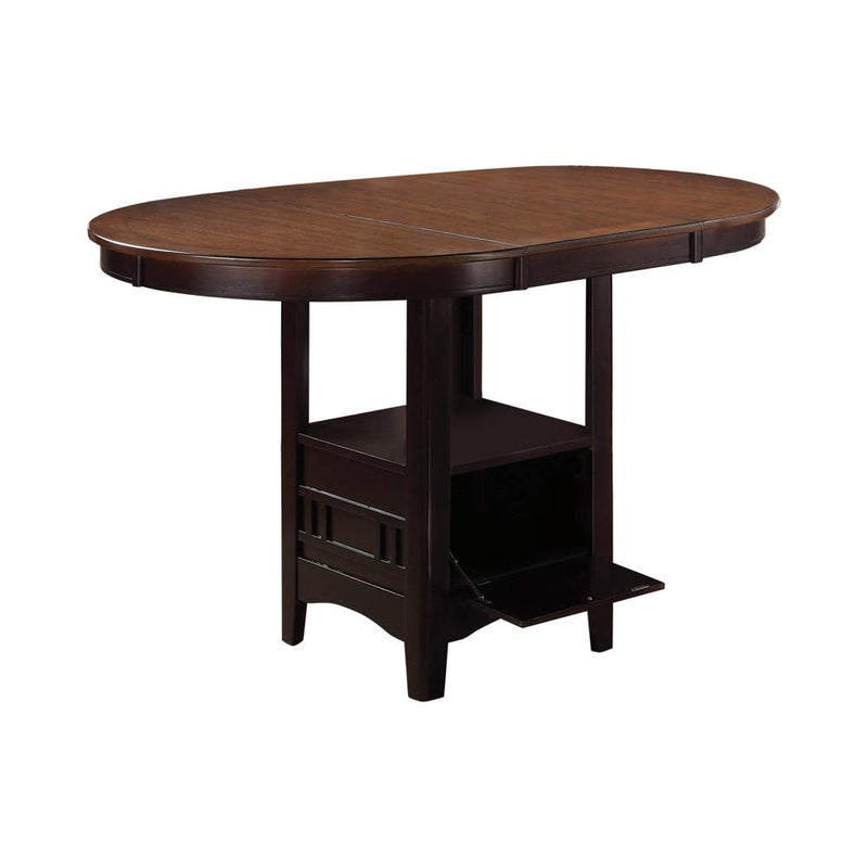 Lavon Oval Counter Height Table Light Chestnut and Espresso - Furniture Now (CA)