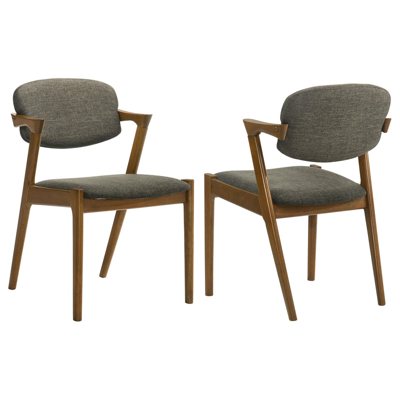 Malone Dining Side Chairs Grey and Dark Walnut (Set of 2) - Furniture Now (CA)