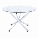 Beckham Round Dining Table Chrome and Clear - Furniture Now (CA)