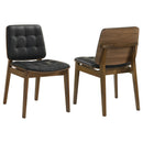 Redbridge Tufted Back Side Chairs Natural Walnut and Black (Set of 2) - Furniture Now (CA)