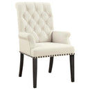 Alana Upholstered Arm Chair Beige and Smokey Black - Furniture Now (CA)