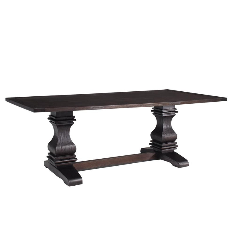Parkins Double Pedestals Dining Table Rustic Espresso - Furniture Now (CA)