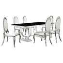 Antoine Rectangular Glass Top Dining Set Chrome - Furniture Now (CA)
