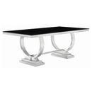 Antoine Rectangular Glass Top Dining Set Chrome - Furniture Now (CA)