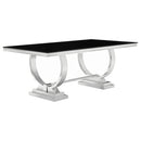 Antoine Rectangular Dining Table Chrome and Black - Furniture Now (CA)