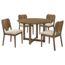 Crestmore 5-piece 46-inch Round Wood Dining Table Set Walnut - Furniture Now (CA)
