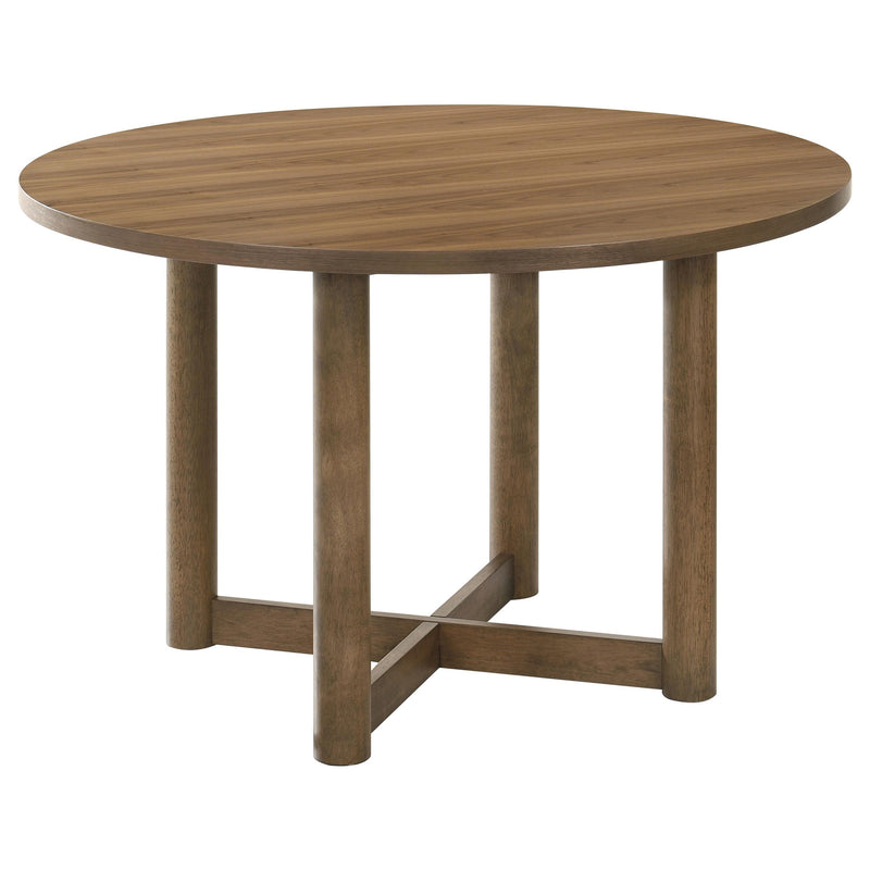 Crestmore 5-piece 46-inch Round Wood Dining Table Set Walnut - Furniture Now (CA)