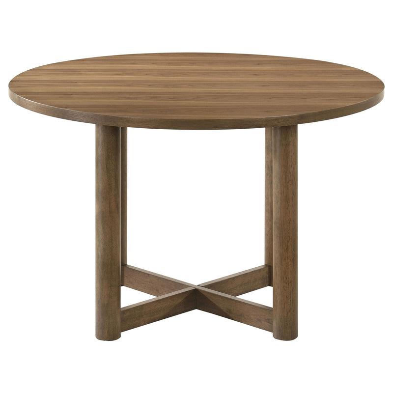 Crestmore 5-piece 46-inch Round Wood Dining Table Set Walnut - Furniture Now (CA)