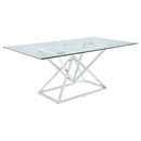Beaufort Rectangle Glass Top Dining Table Chrome - Furniture Now (CA)