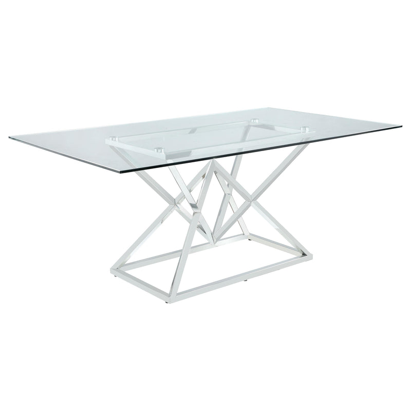 Beaufort Rectangle Glass Top Dining Table Chrome - Furniture Now (CA)